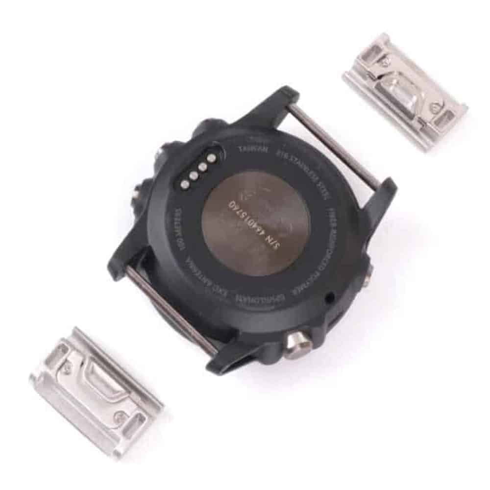 20mm Steel Adapter Connectors for Garmin Fenix 5S- Silver