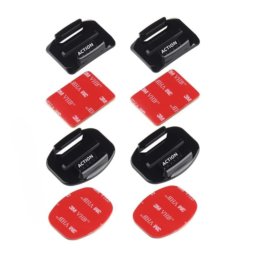 Action Mounts 2x Flat & 2x Curved Mounts w/ 3M Adhesives for GoPro Hero 5