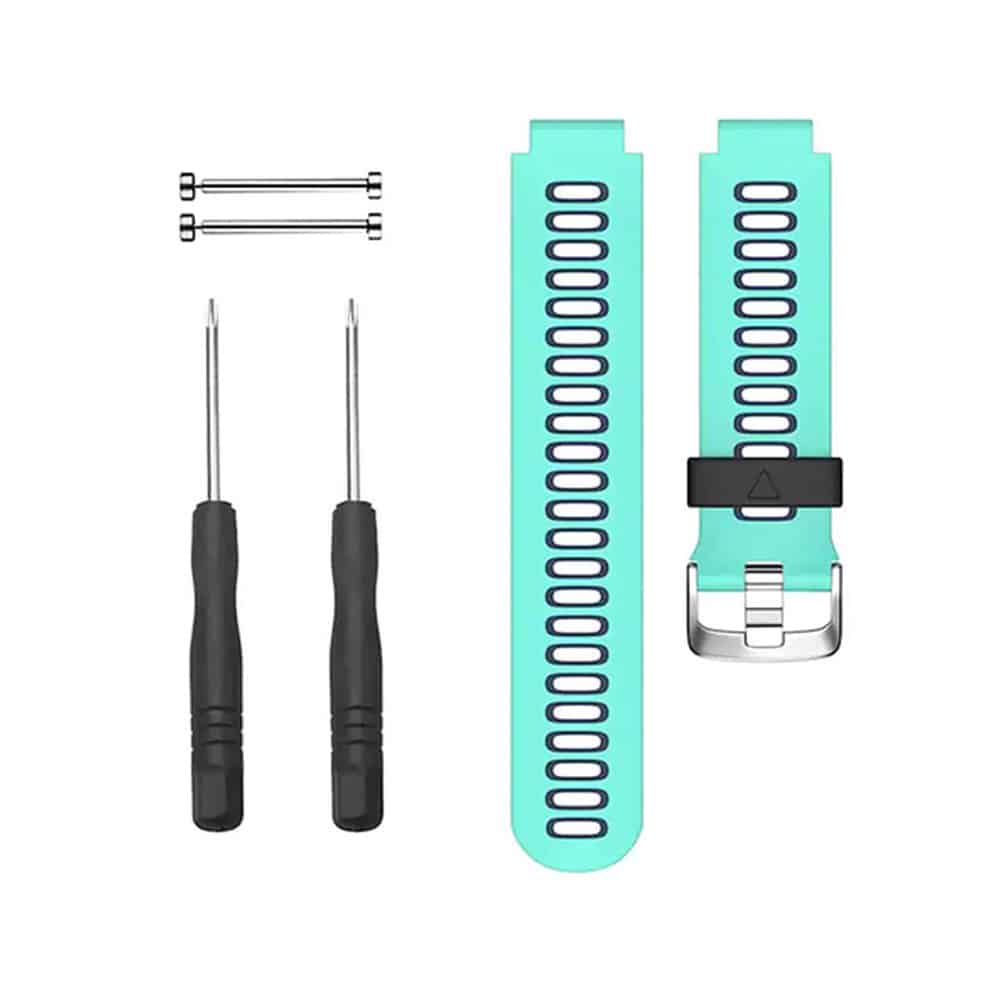 Silicone Strap for Garmin Forerunner 220/ 230/ 235/ 620/ 735- Frost Blue & Blue