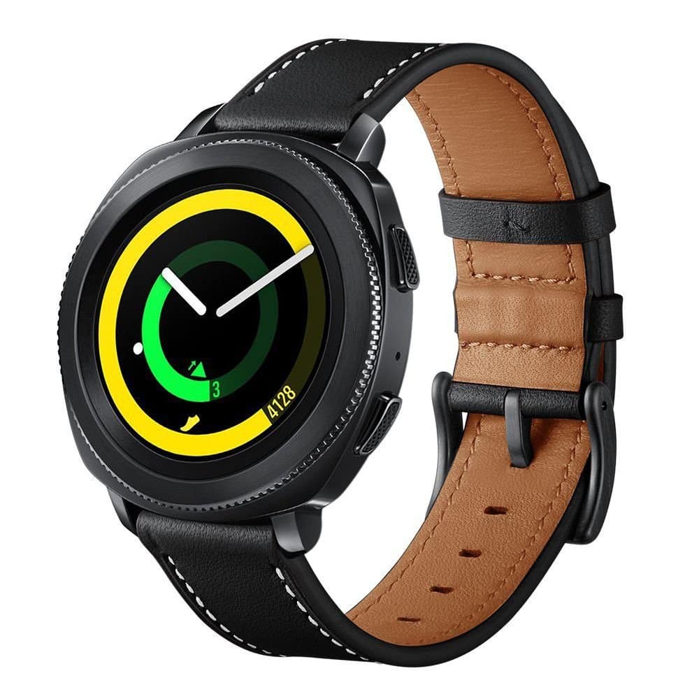 Leather Strap for Samsung Gear S4 Gear,16.5cm,-Black