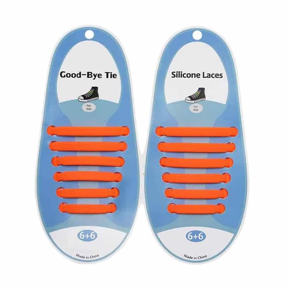 elastic lazy no-tie silicone speed laces - Orange (Adults)