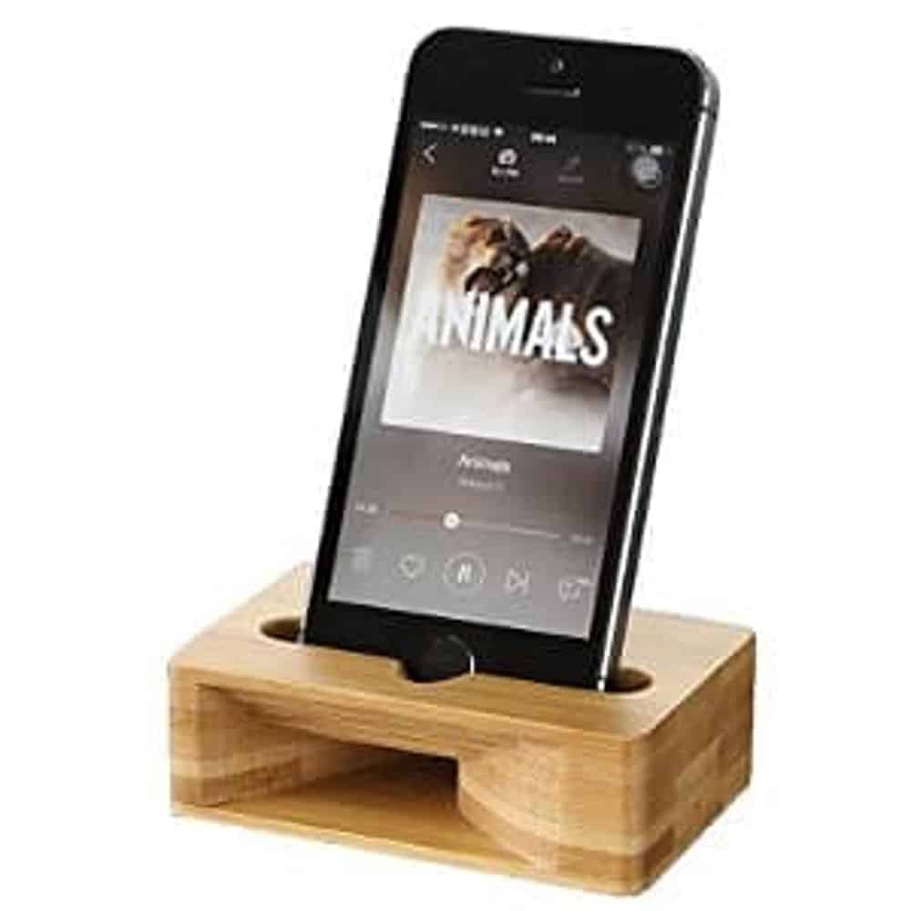 Universal Phone Wooden Bamboo Docking Stand & Sound Amplifier