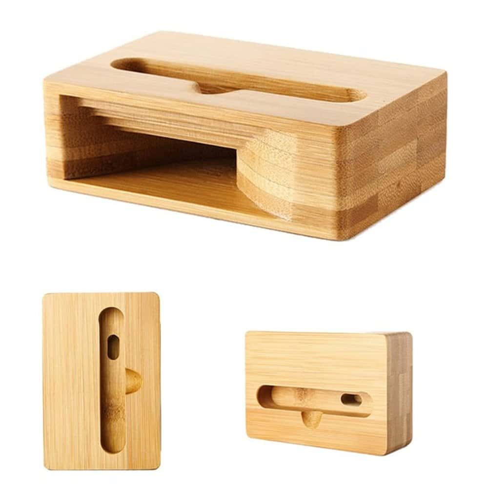 Universal Phone Wooden Bamboo Docking Stand & Sound Amplifier