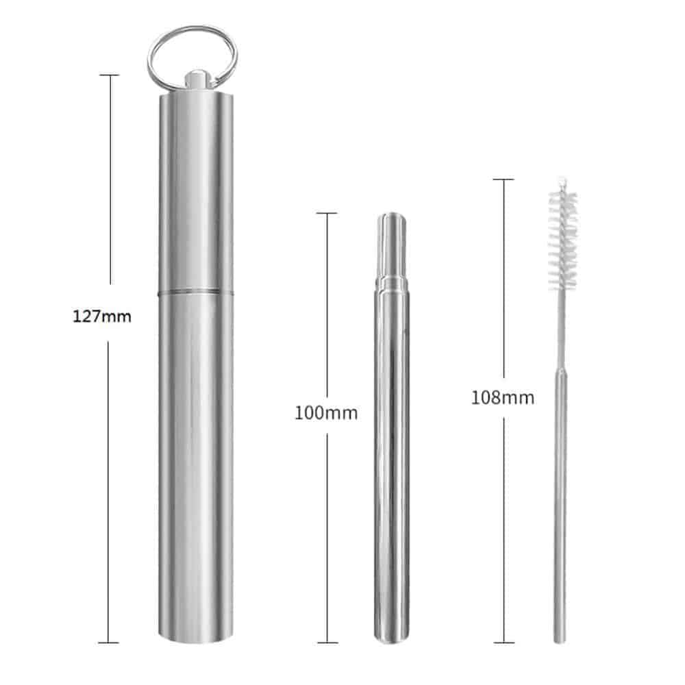 Stainless Steel Metal Reusable Telescopic Drinking Straw