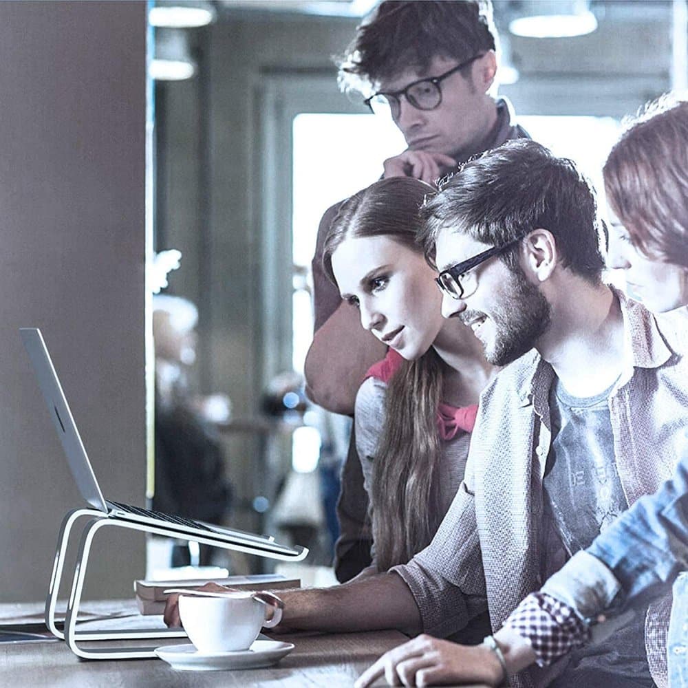 Aluminium Home & Office Desk Macbook Laptop Stand 10-15.6" - Silver