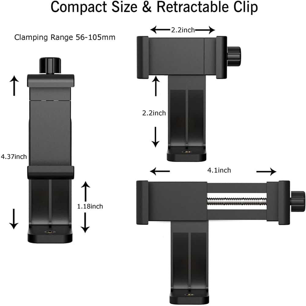 Universal 360 Adjustable Tripod Adapter Clip Smartphone Mount