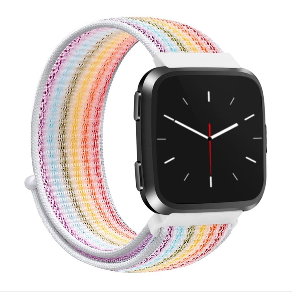 Replacement Woven Nylon Strap for Fitbit Versa 2- Rainbow