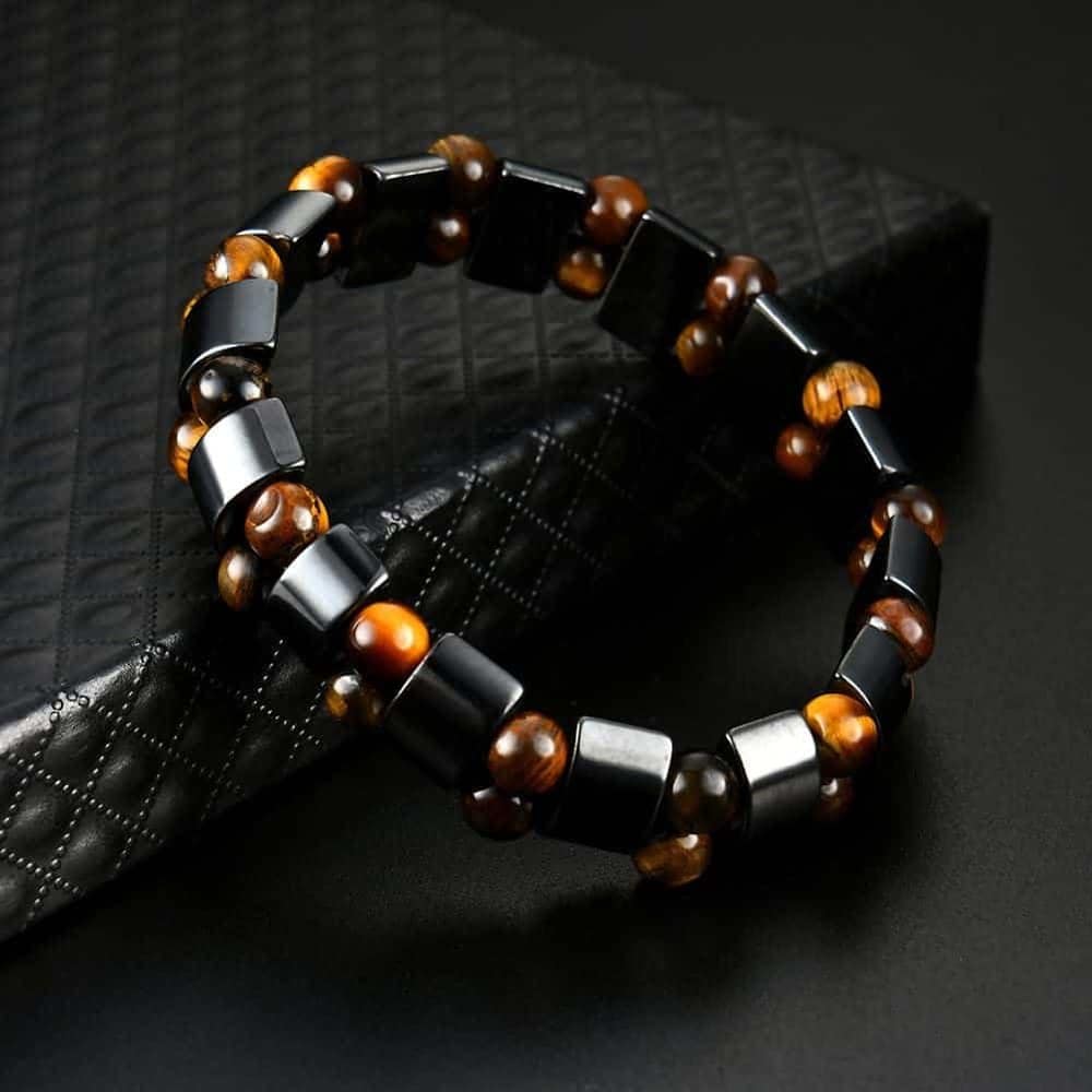 Magnetic Therapy Health Care Hematite Stones Tiger's Eye Bracelet - S/M