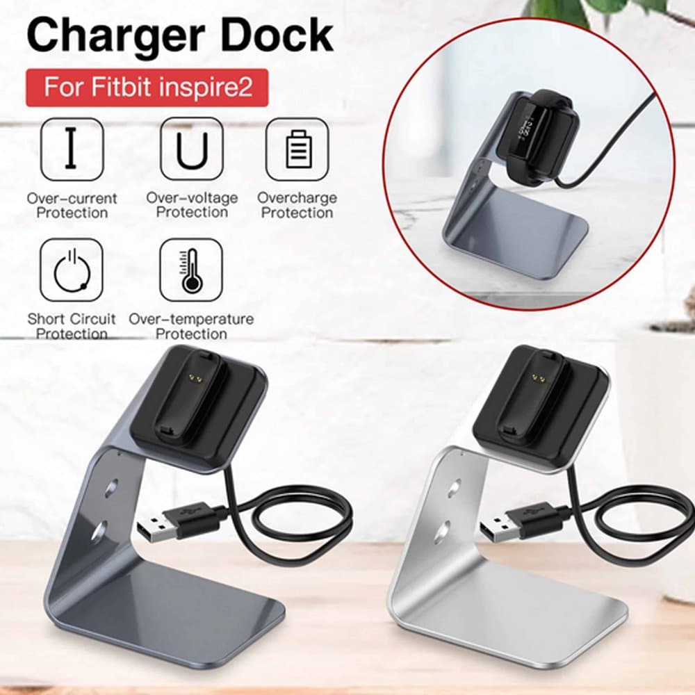 Fitbit Inspire 2 Aluminium Alloy Magnetic Charger Dock Stand - Grey