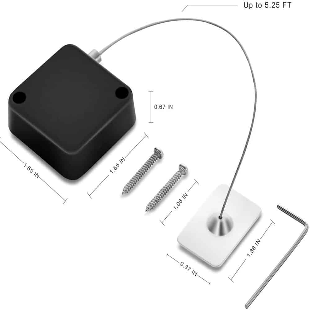 Anti-Theft Retractable Cable Lock for Tablet Laptop Smartphone