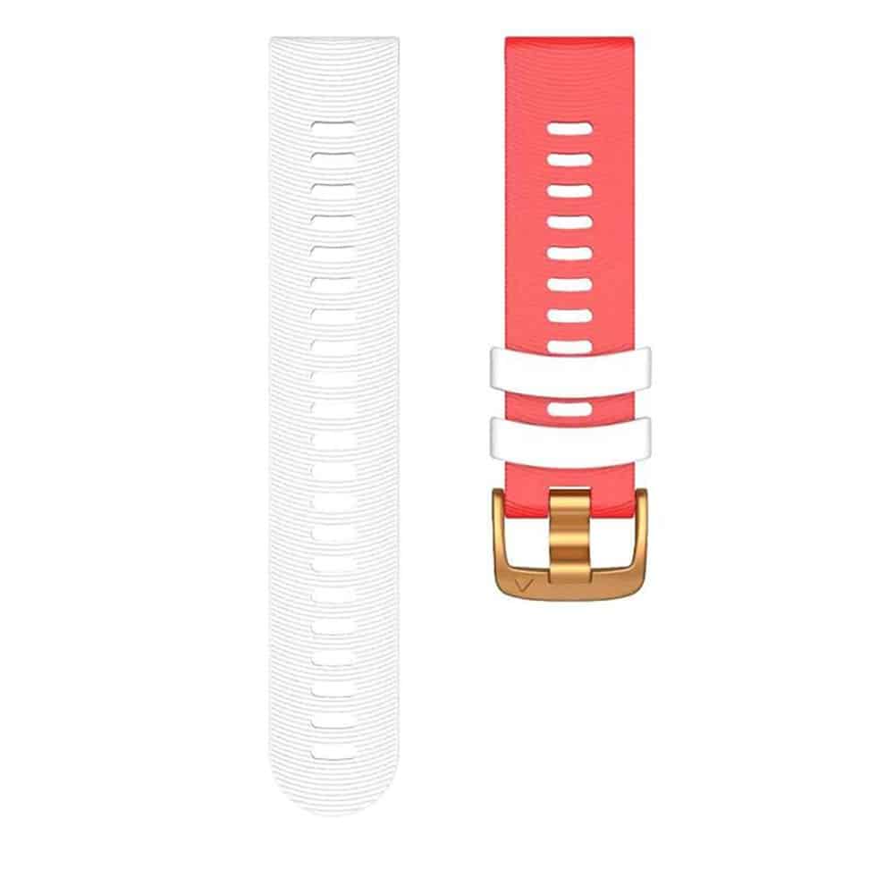 20mm Silicone Strap for Garmin Forerunner 245- Red & White