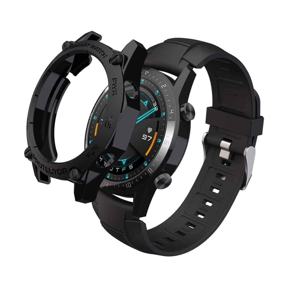 46mm Huawei Watch GT2 TPU Silicone Protective Case Bumper Cover - Black