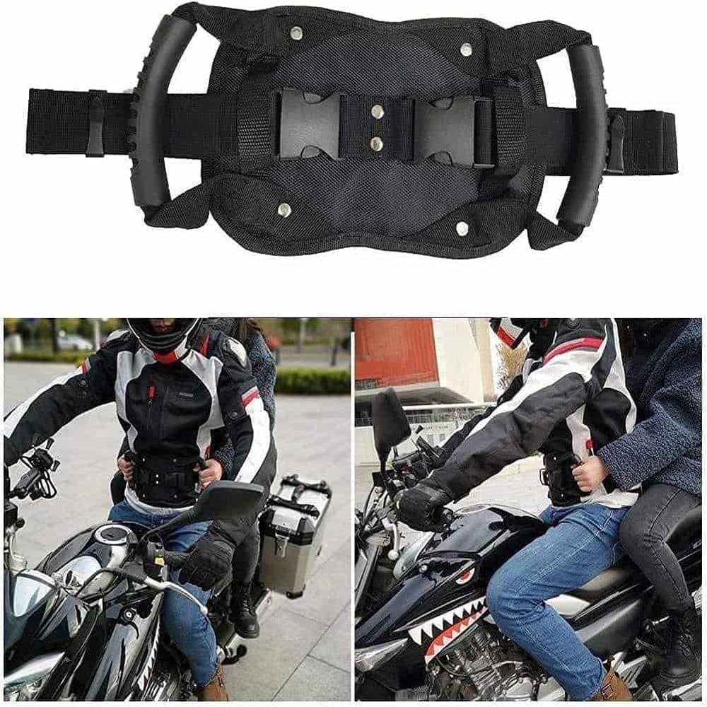 Motorcycle Passenger Adjustable Grab Grip Handle Safety Belt
