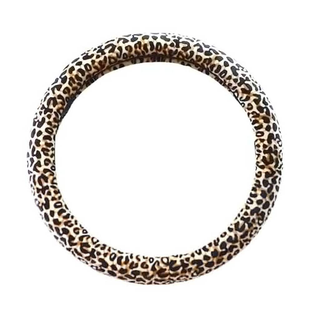 Leopard Print Car Steering Wheel Anti-Slip Protective Cover - size 36cm