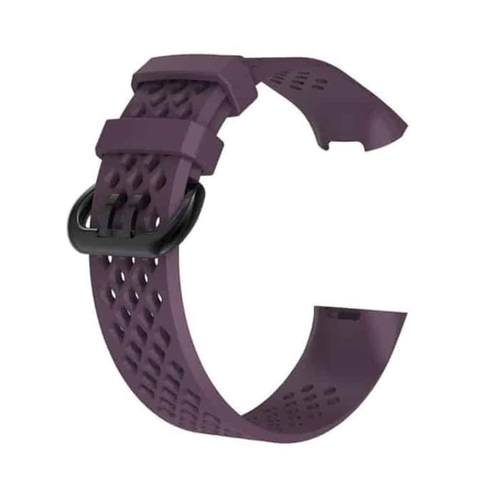 Silicone Strap for Fitbit Charge 3/4 M/L - Dark Purple 22mm