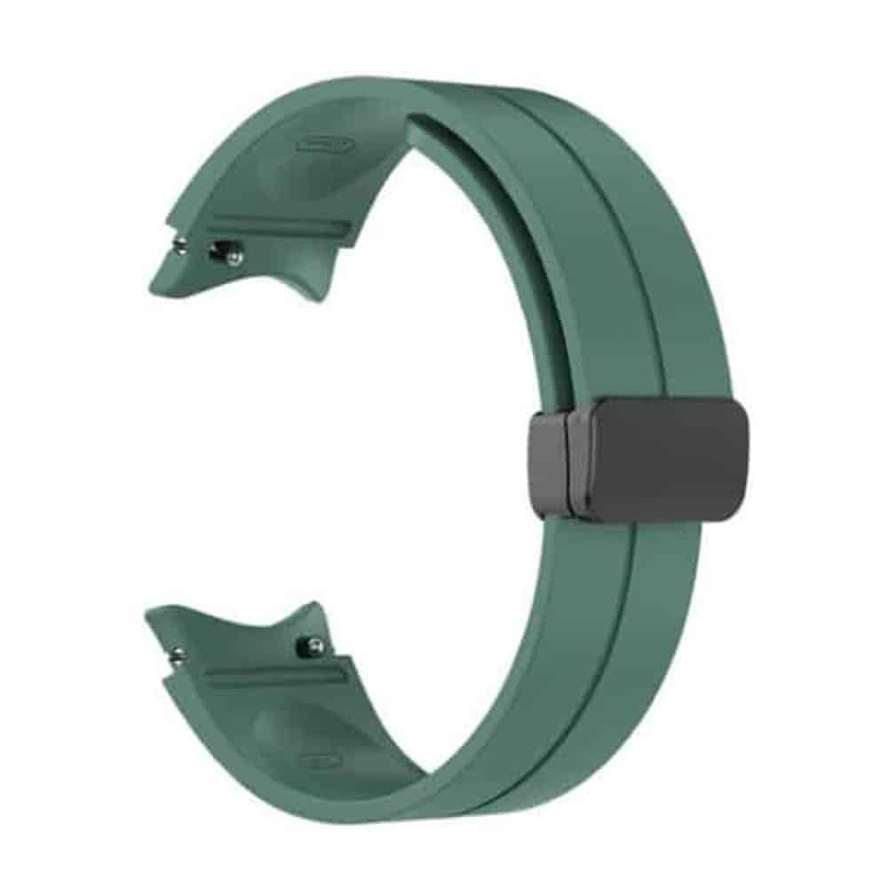 20mm Magnetic Silicone Strap for Samsung Galaxy Watch 5 S/M - Dark Green