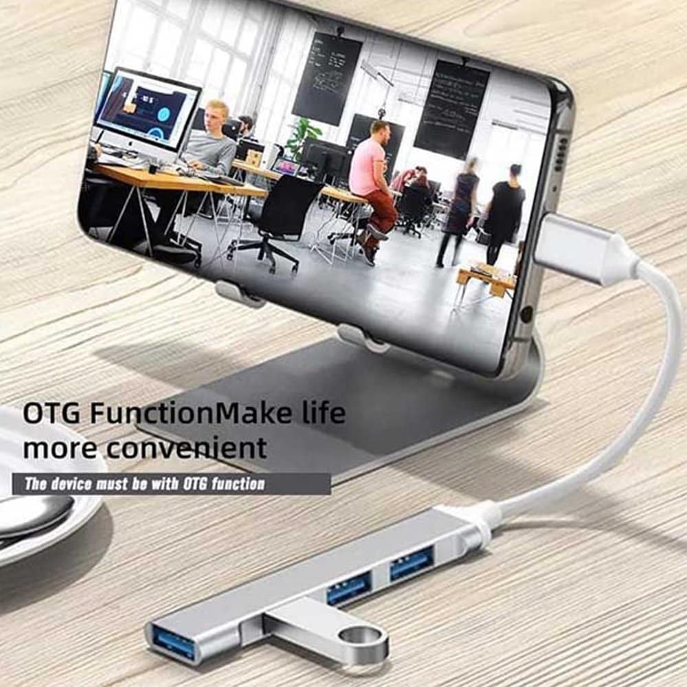 Multifunctional High-Speed 3-Port Hub, Type-C to USB 3.0