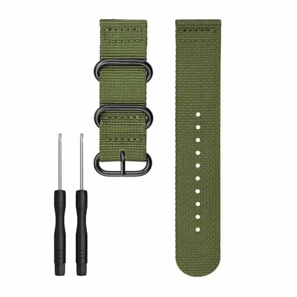 Nylon Replacement Bands 22mm Watch Strap Band Accessory with Pins and removal tools for Garmin Fenix 5 Smart Watch - Green