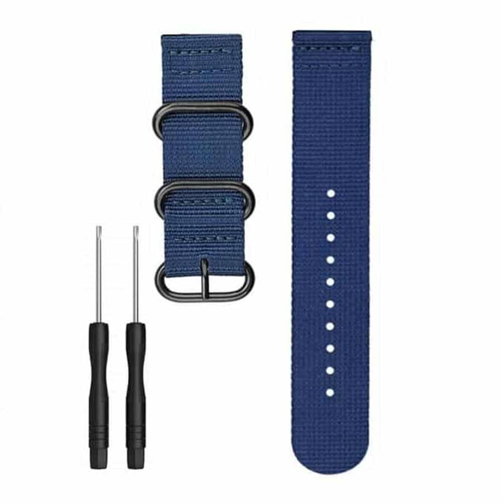 Nylon Replacement Bands 20mm Watch Strap Band Accessory with Pins and removal tools for Garmin Fenix 5S Smart Watch - Navy