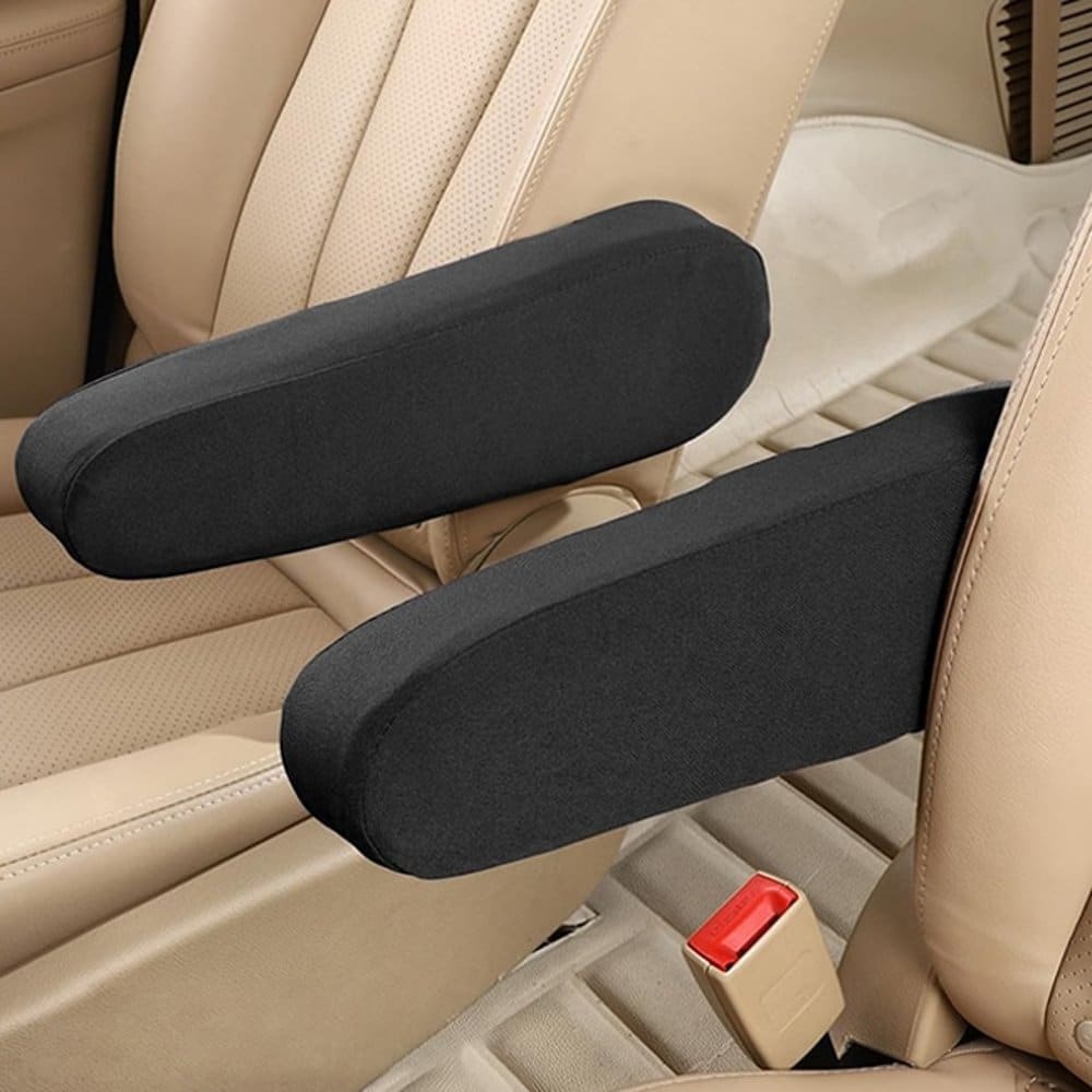 Semi-Universal Car Armrest Cover Seat Protectors-2 Pack- Black