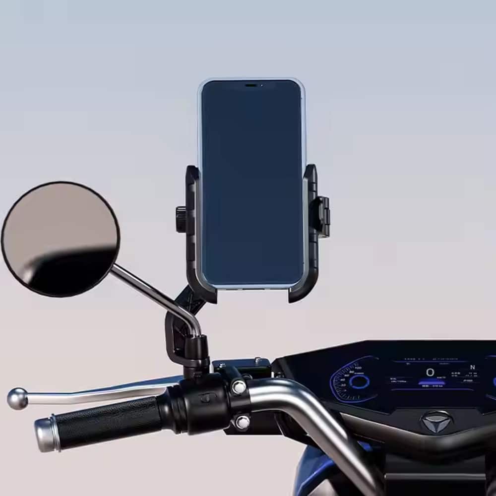Motorcycle Bike Handlebar Mechanical Lock Phone Mount Holder