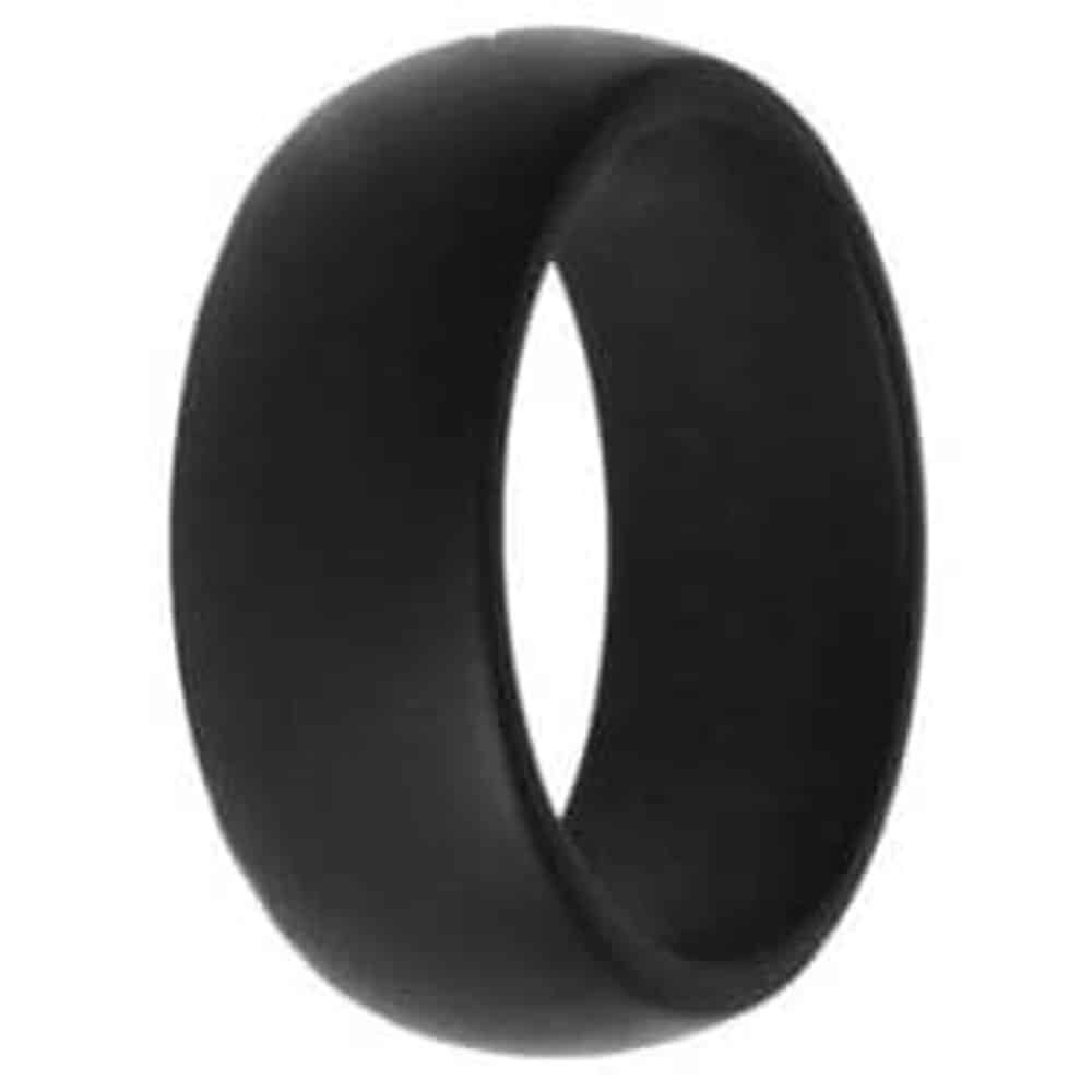 Men's Wedding Exercise Silicone Ring- 8mm- Black- Z+1