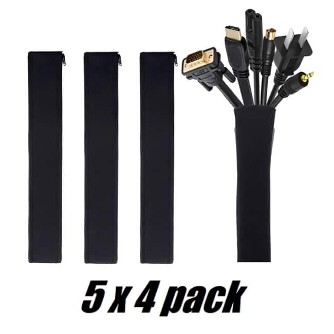 Home Office Electronic Cable Management Sleeve Organiser 4 Set