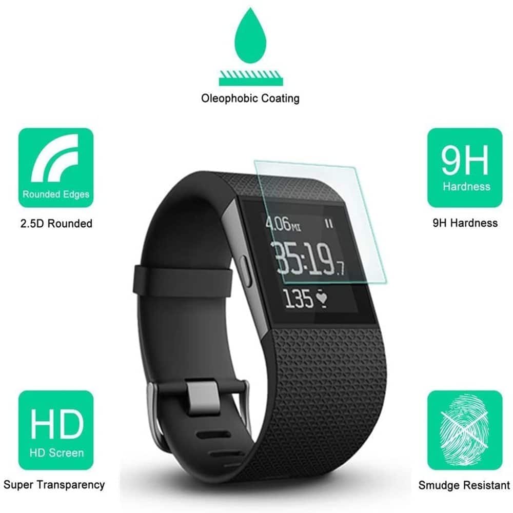 TPU Protective Case + Glass Screen Protector for Fitbit Surge - Combo