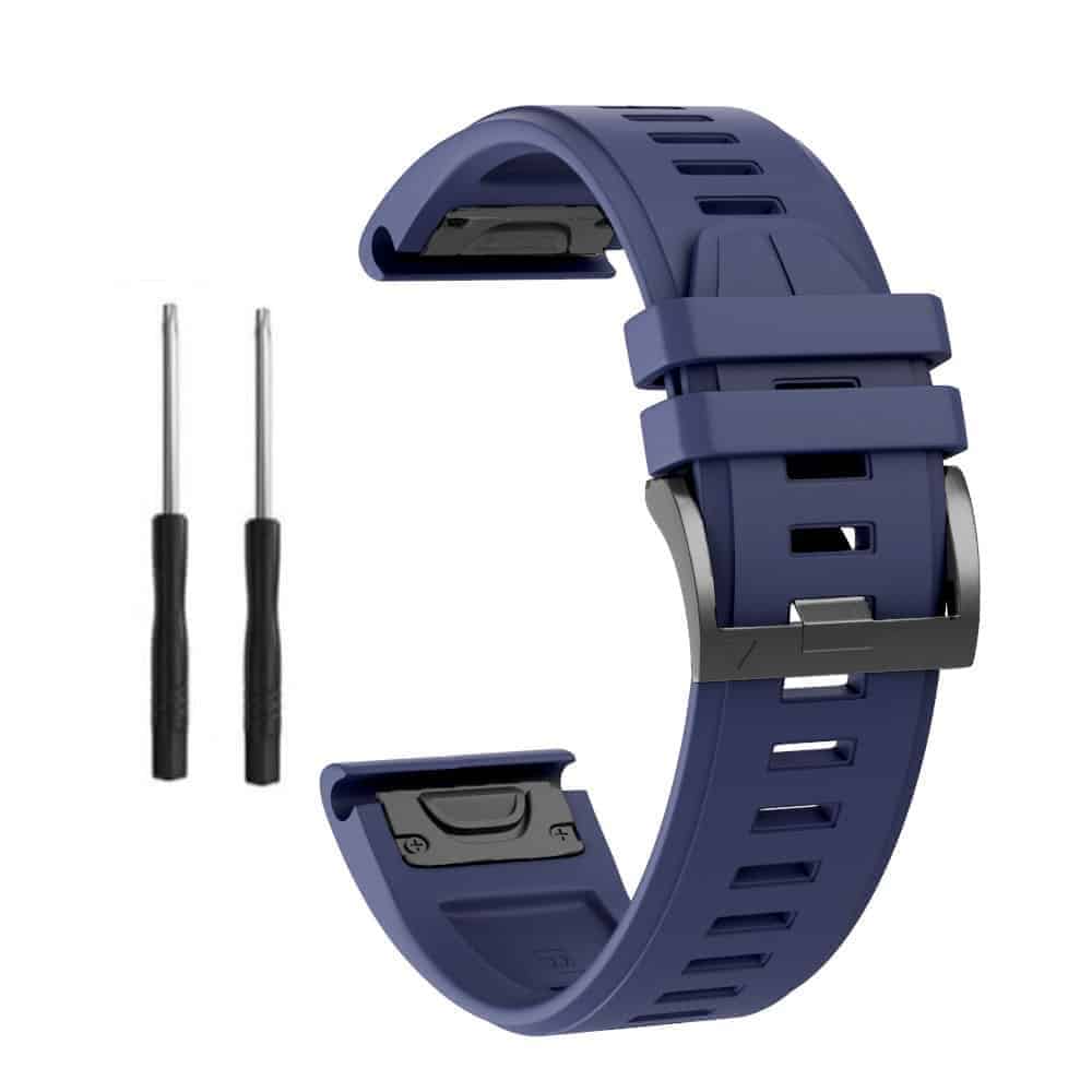 22mm Garmin Fenix 5/6/935/945/S60 Silicone Strap- Frost/Midnight/Camo Blue Combo