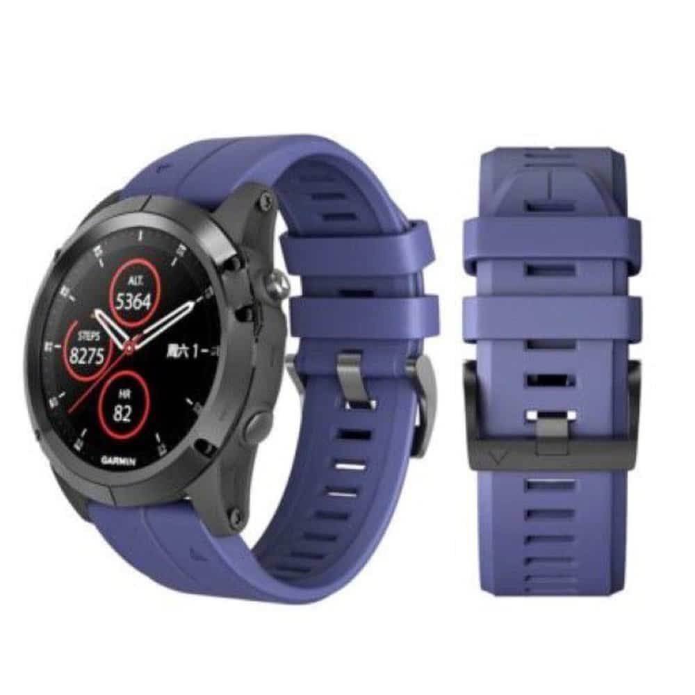 22mm Garmin Fenix 5/6/935/945/S60 Silicone Strap- Frost/Midnight/Camo Blue Combo