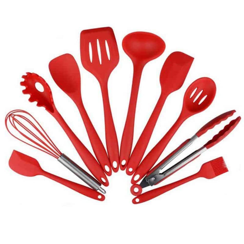 10-Piece Baking/Cooking Silicone Utensil Set & Muffin Mould Combo
