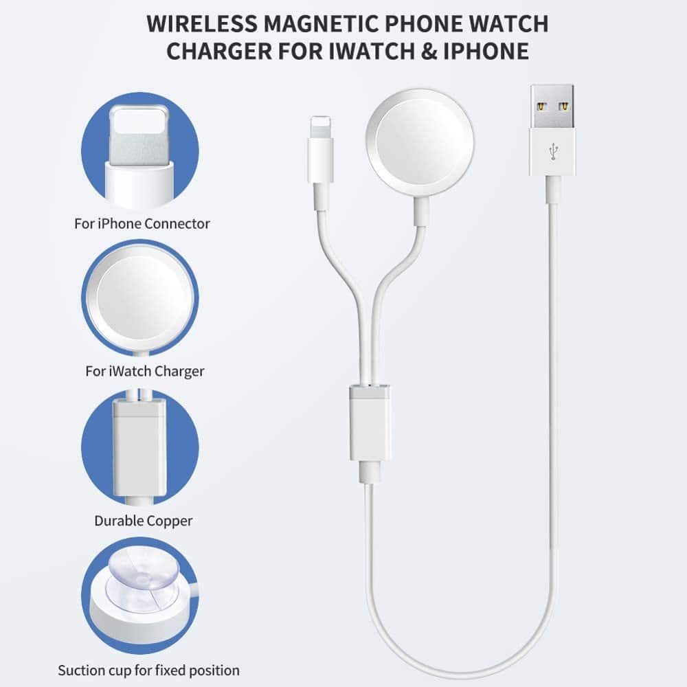 Dual Charger for Apple Watch/iPhone/iPad + Free Wristband Combo