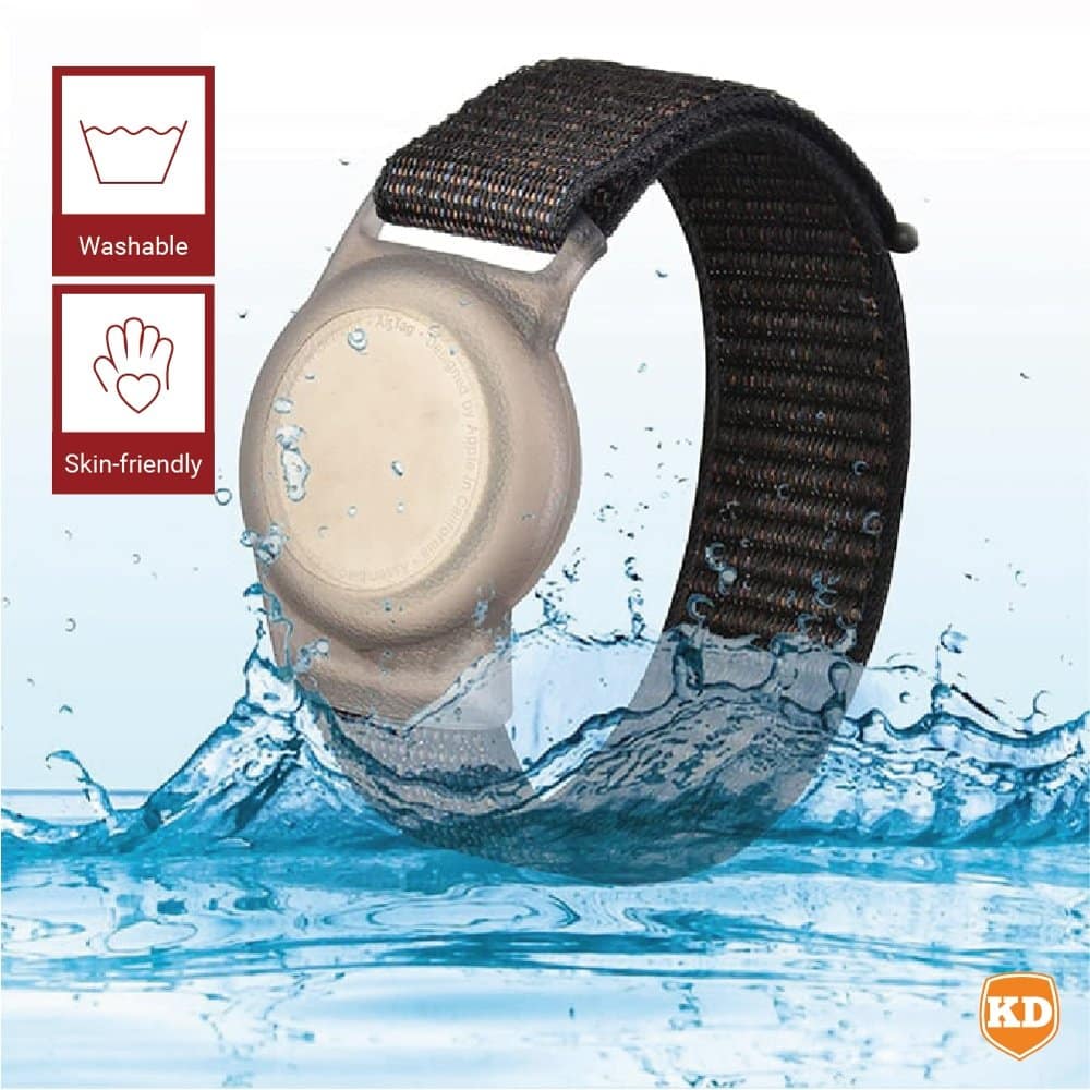 Soft Lightweight Breathable Nylon Watch Band for Apple AirTag- S/M- 2 Pack x2