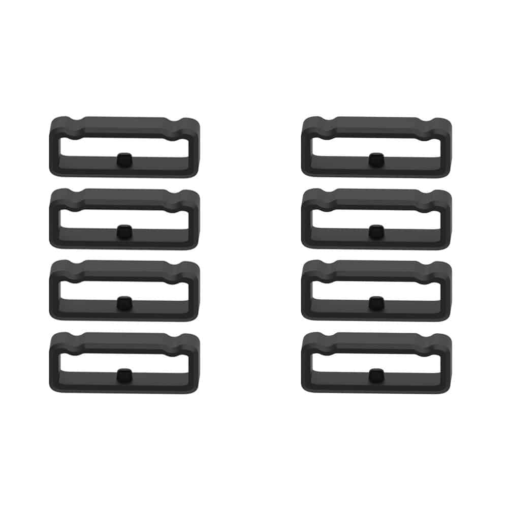 26mm Universal Watch Silicone Strap Loop Keepers (x8)- Black