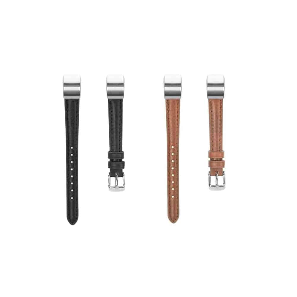 Fitbit Alta replacement leather strap - Black + Light Brown - Combo