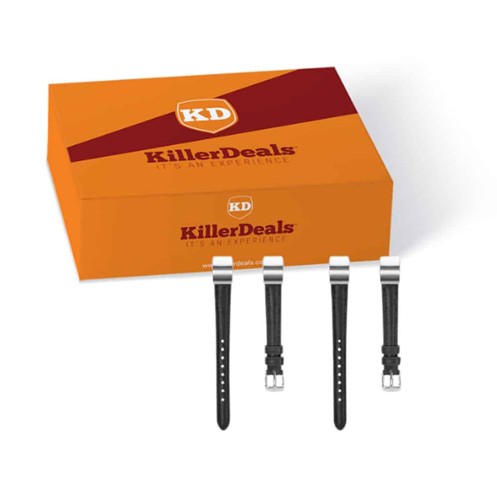 Fitbit Alta replacement leather strap - Black + Pink - Combo