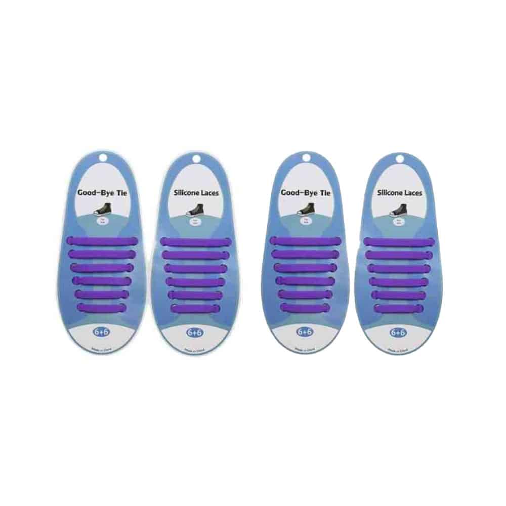 elastic lazy no-tie silicone speed laces - Purple (Kids) x2 Combo