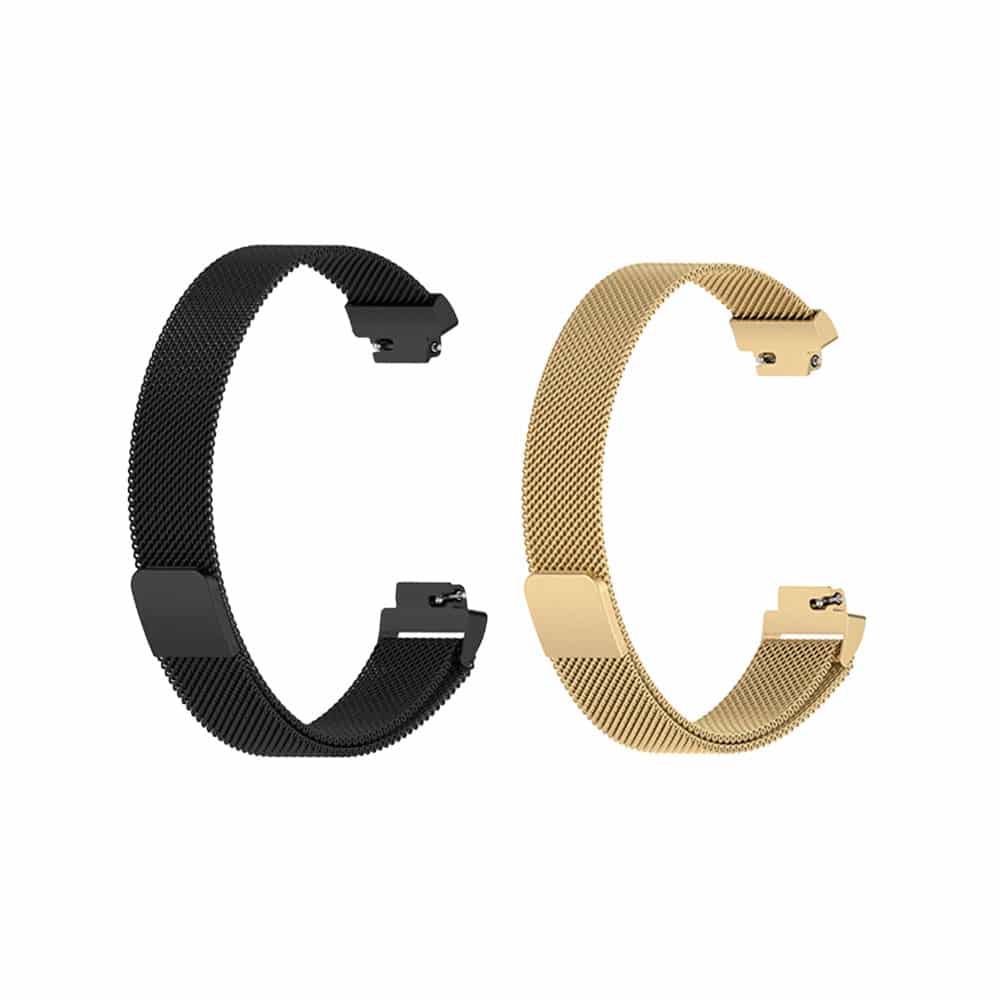 Milanese Stainless Steel Strap for Fitbit Inspire 2 (S/M)- Black/Silver Combo