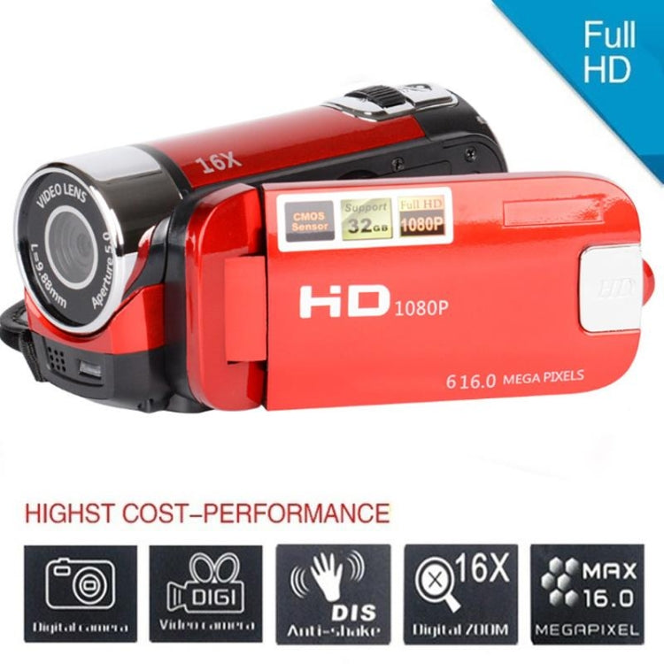 16X Digital Zoom HD 16 Million Pixel Home Travel DV Camera US Plug Red