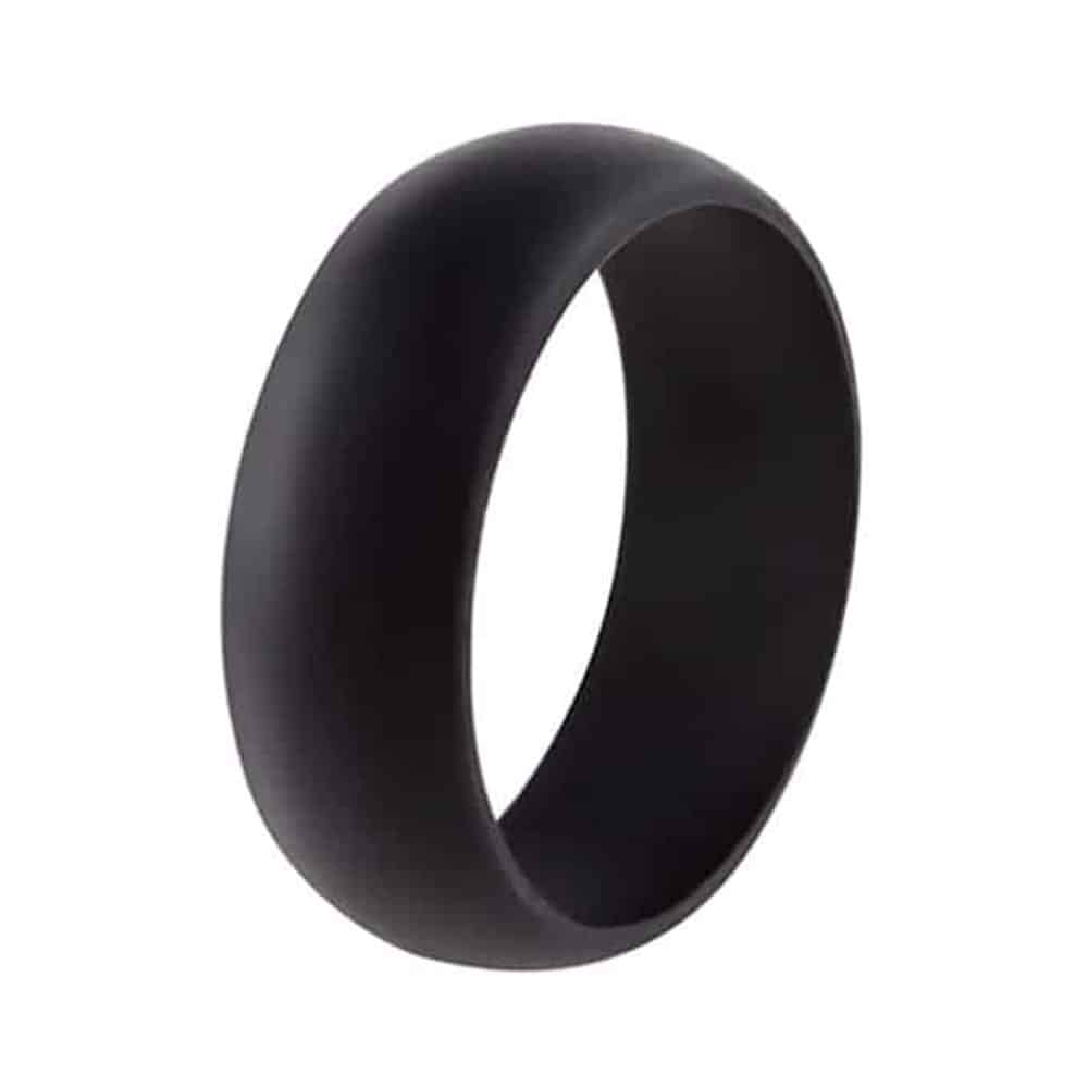 Men's Wedding Exercise Silicone Ring- 8mm- Black- Z+1