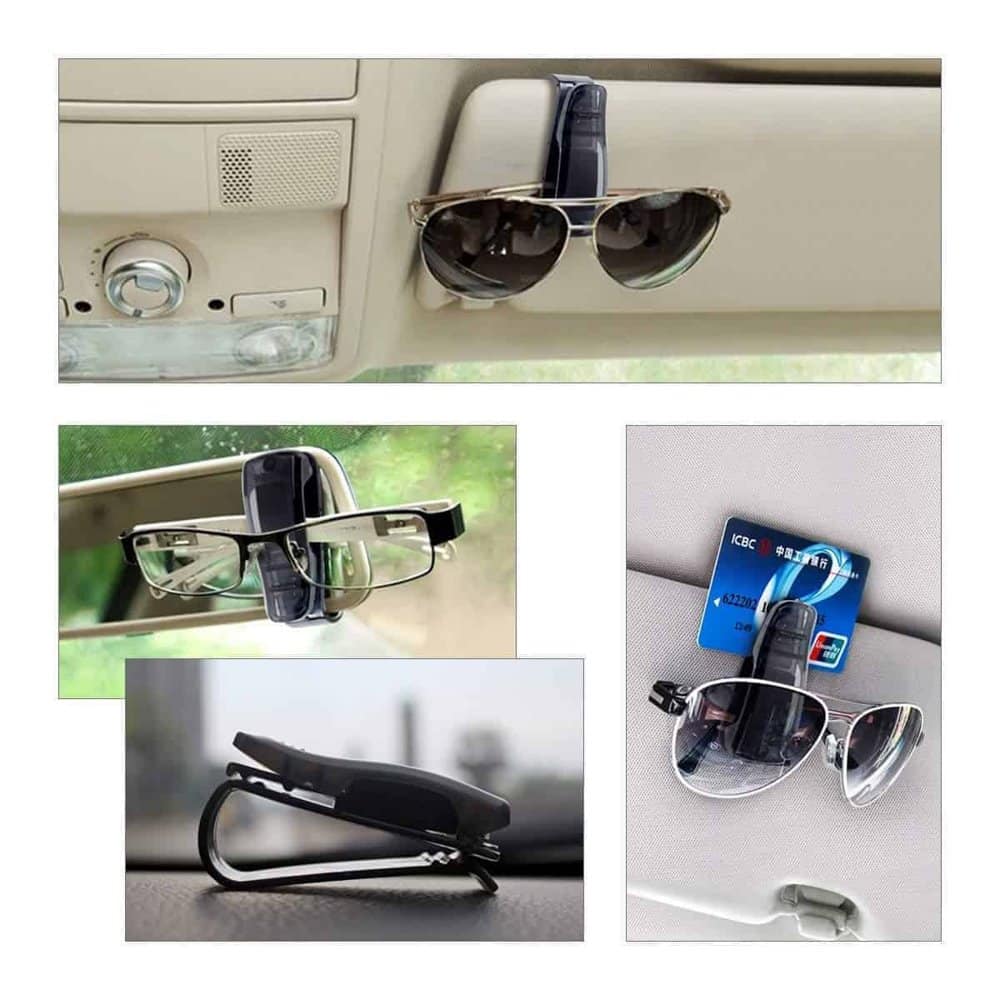 Car Visor Glasses Sunglasses & Ticket Credit Card Clip Holder (Black) 8 pack Combo