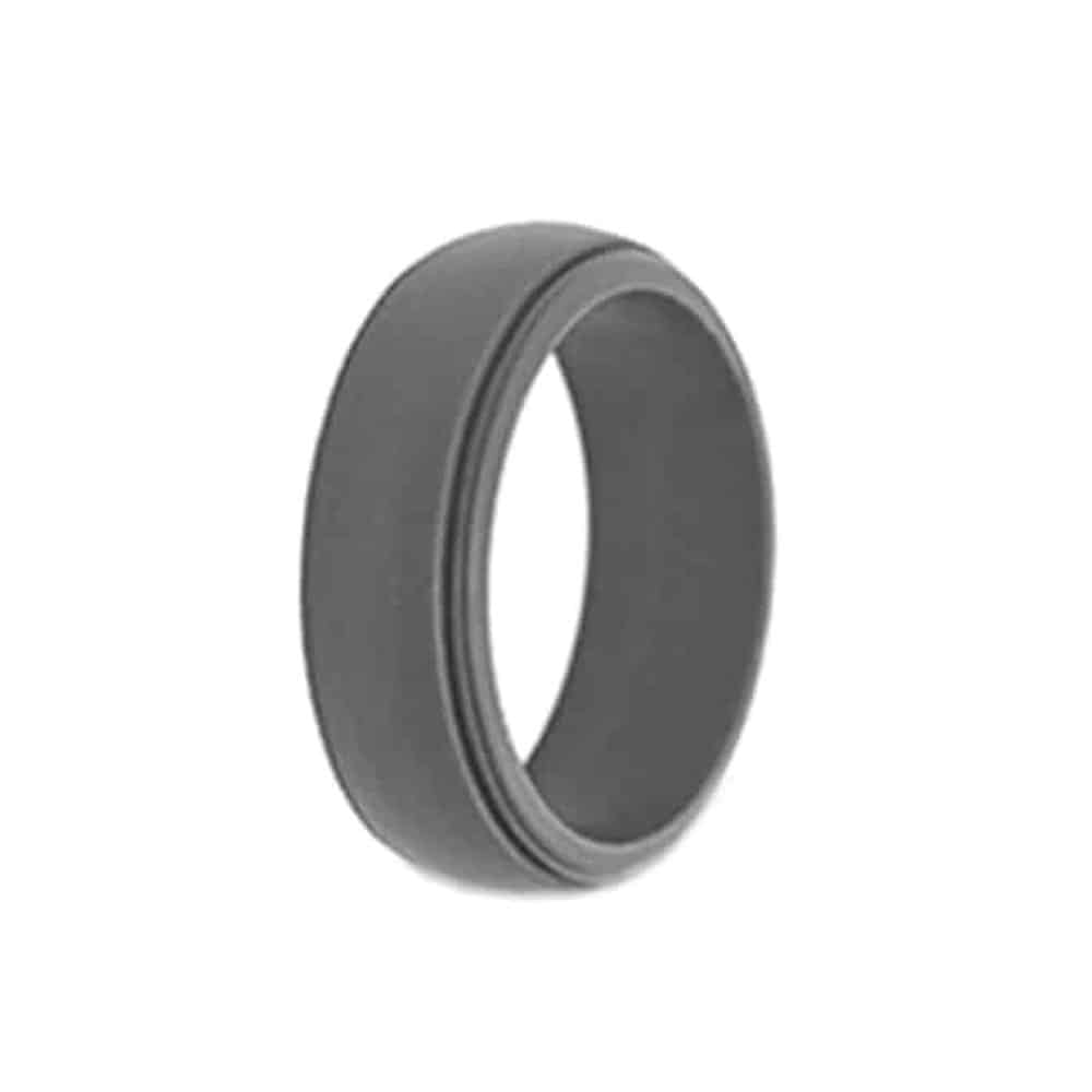 Men's Wedding/Commitment/Exercise Silicone Rings (4-Pack )Black, Grey, Brown (size 10/ T)