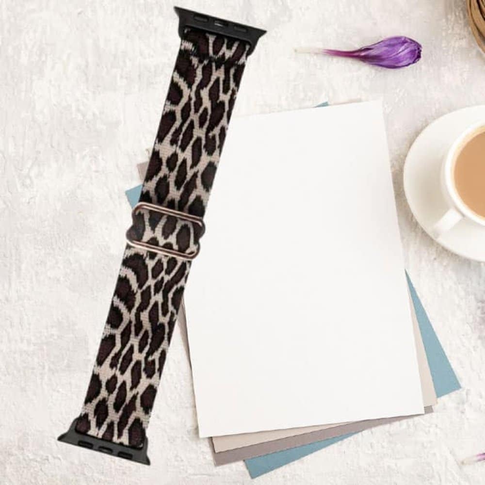 Stretchy Elastic Strap for 42/44/45/49mm Apple Watch- Leopard