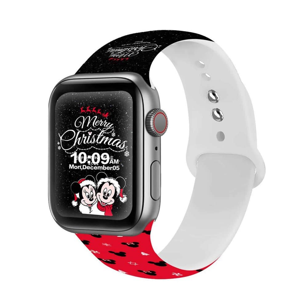 Silicone Strap for 38/40/41mm Apple Watch- White Christmas