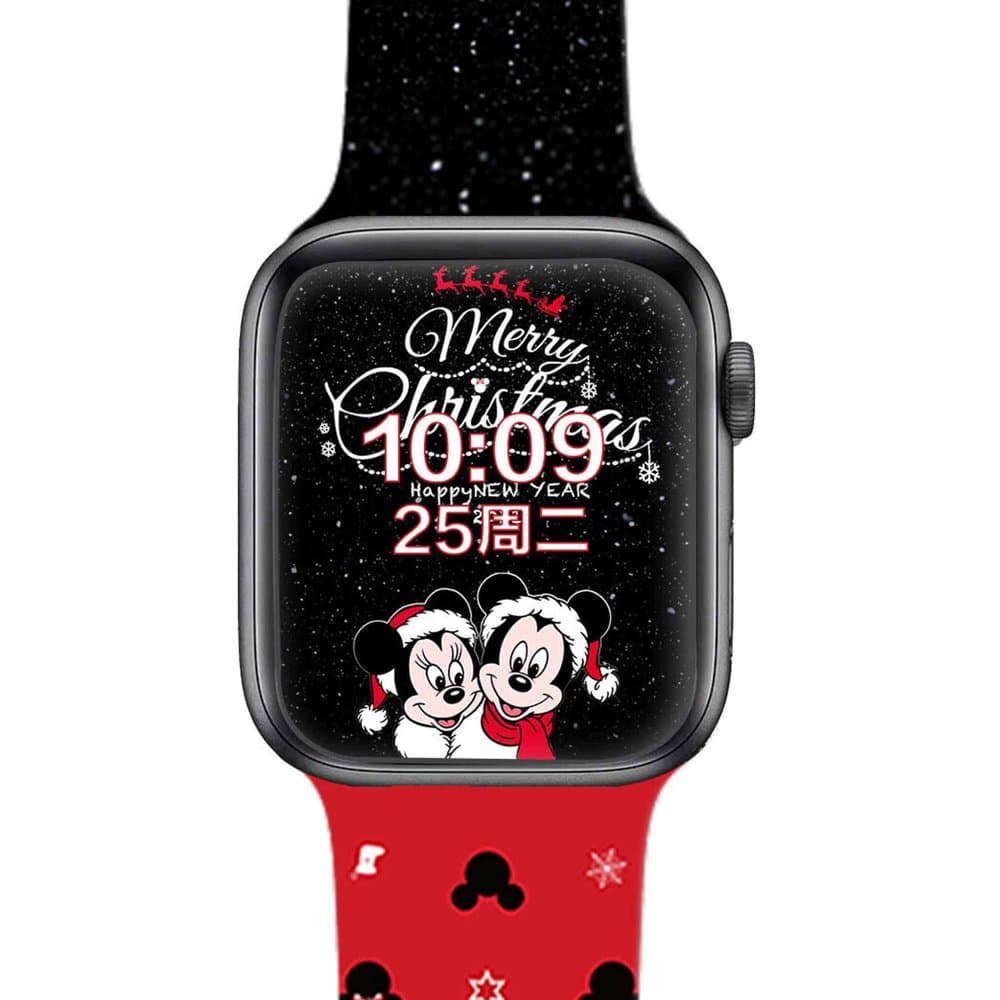 Silicone Strap for 38/40/41mm Apple Watch- White Christmas