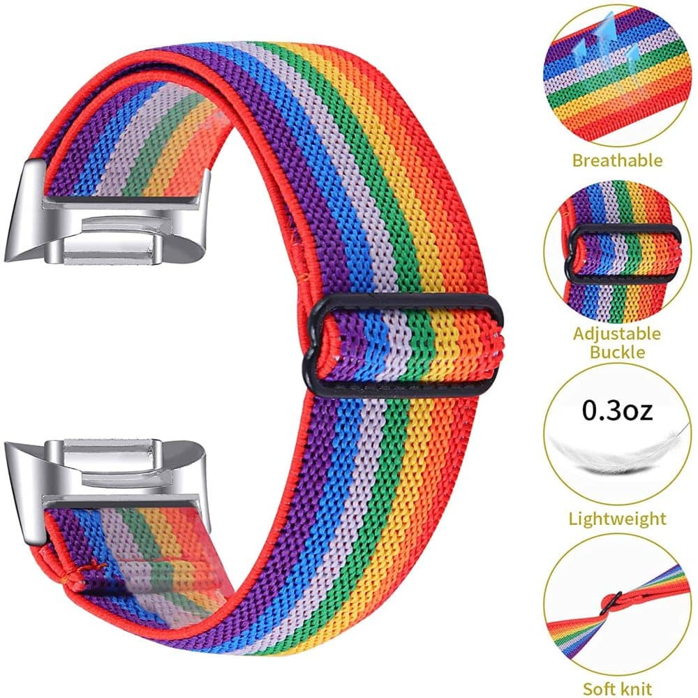 Nylon Band for Fitbit Charge 5 - Rainbow