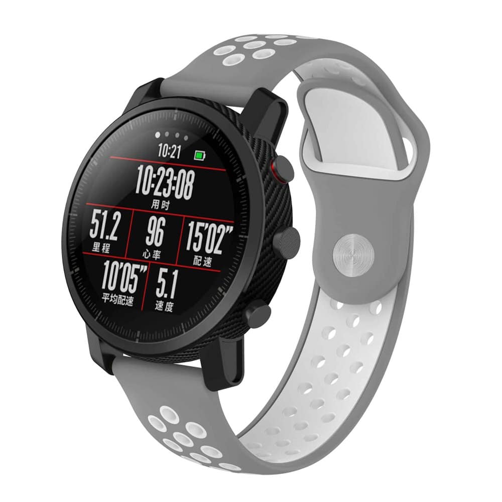 Silicone Strap for Garmin Fenix Chronos - Black+White