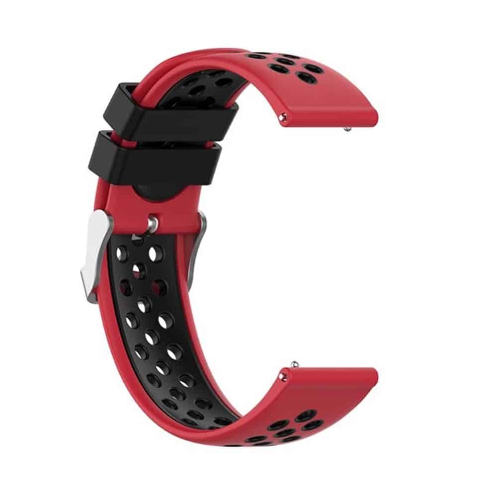 Silicone Strap for Garmin Vivoactive 4S(18MM) - Red+Black