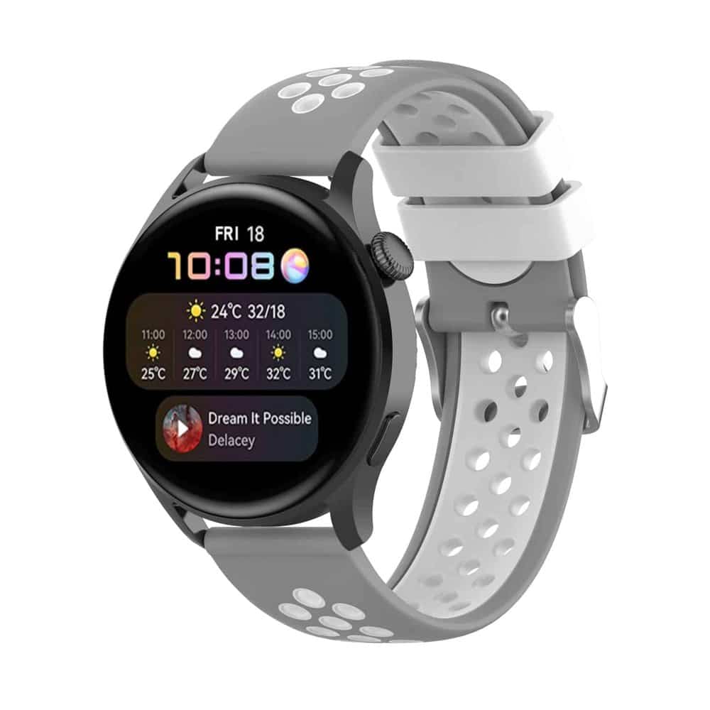 Silicone Band for Garmin Venu (20MM) - Grey+White