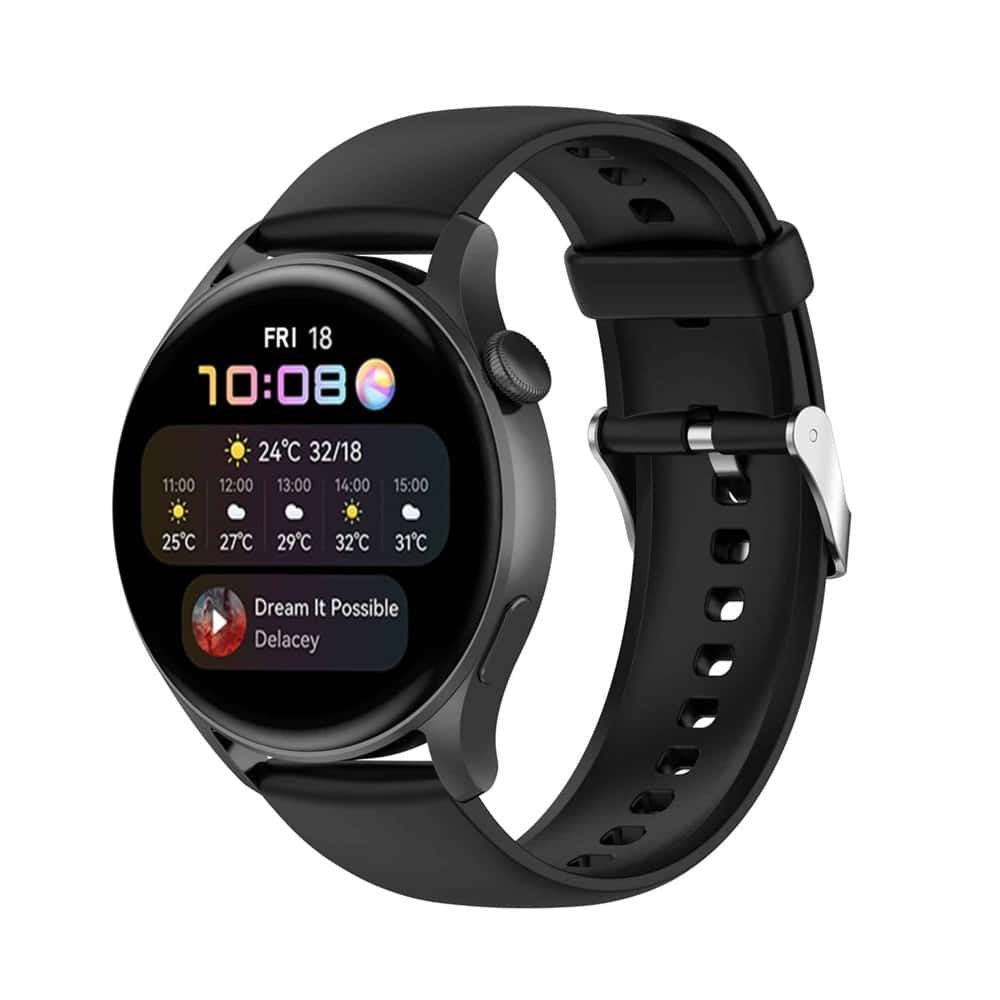 Silicone Strap for Huawei watch 3/Pro/GT/2/2E/GS Pro - Black